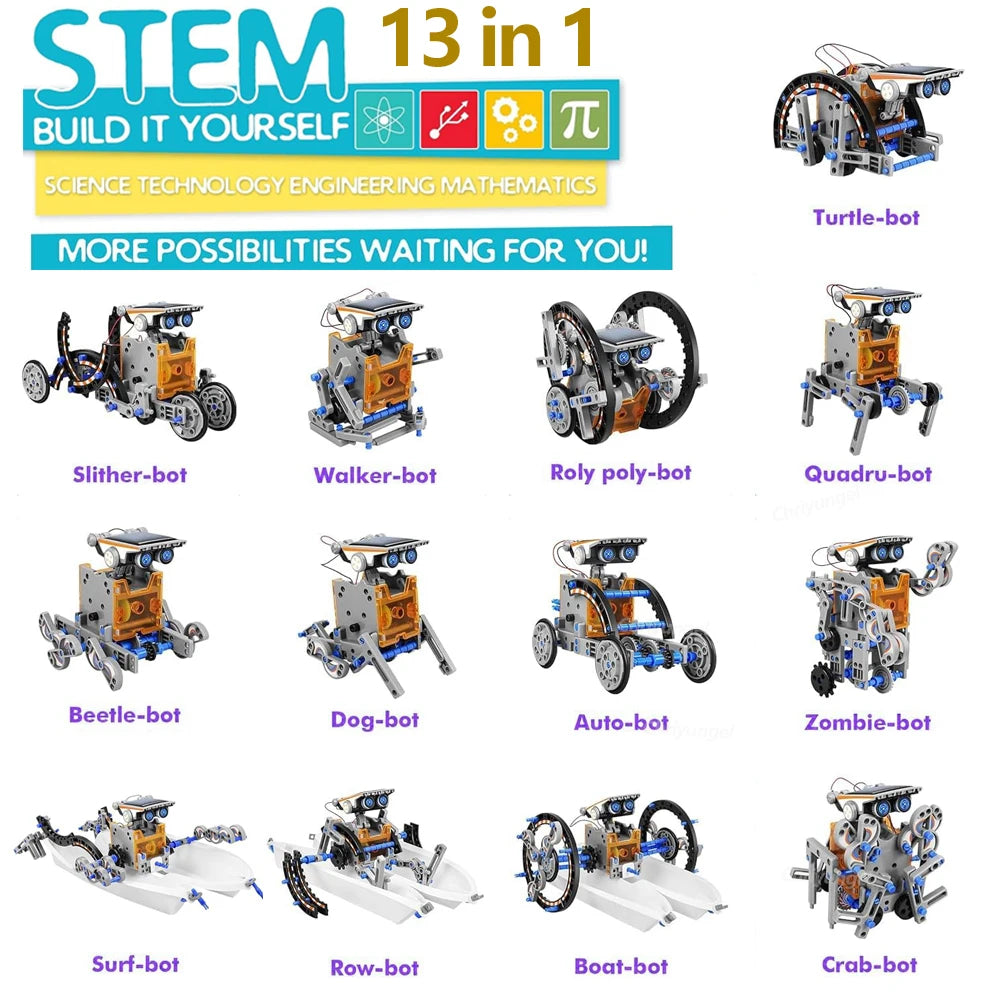 13-in-1 Solar Robot Kits for Kids