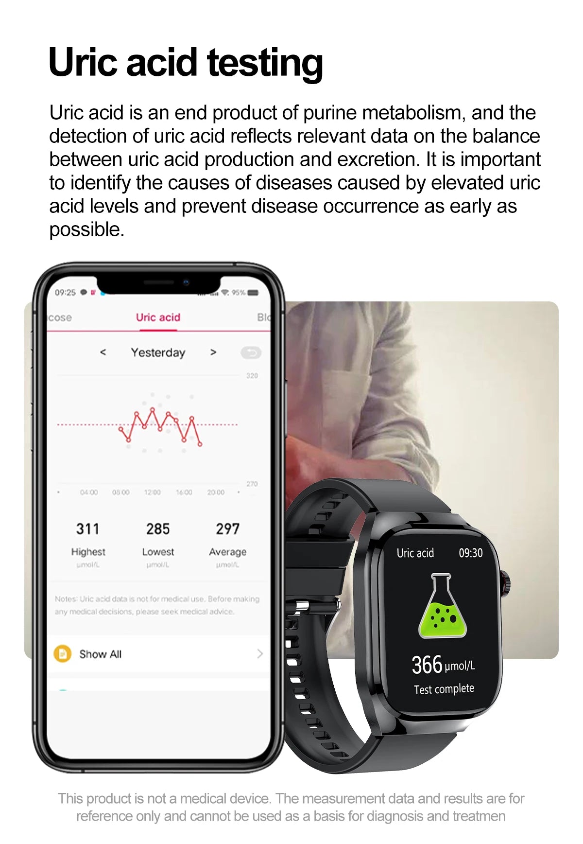 Uric Acid Body Fat Smartwatch