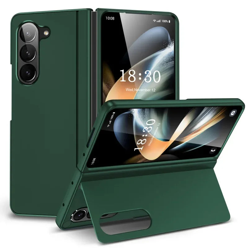 Built-in Magnetic Bracket Hybrid PC Phone Case for Samsung Galaxy Z Fold 7 ZFold 6 5 4 3 5G Shockproof Bumper Protective Cover
