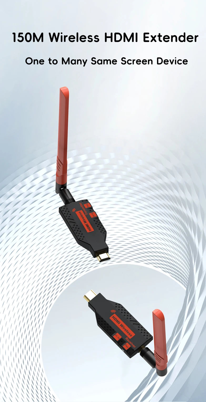 1080P 150m Wireless HDMI Extender 1 TX to 4 Splitter