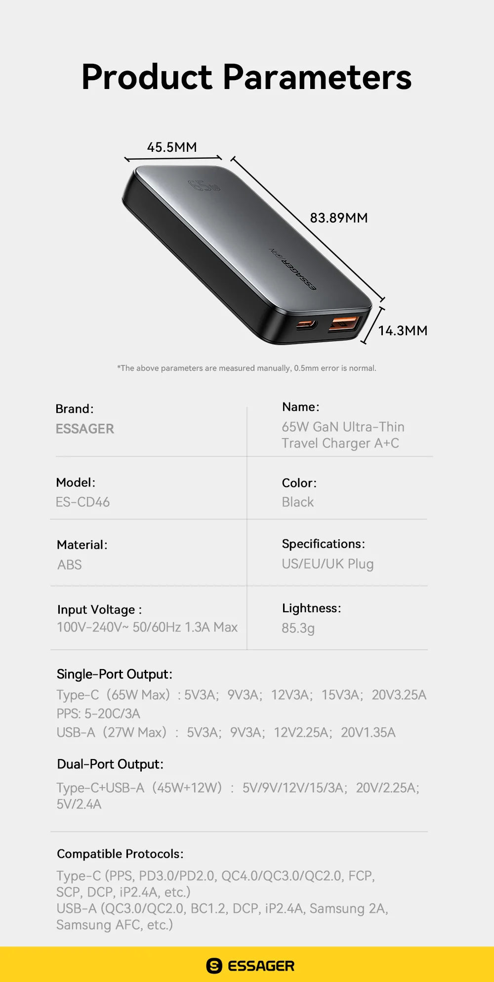 Essager 65W GaN Charger
