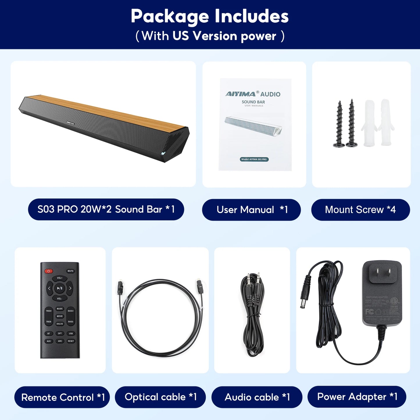 AIYIMA S03pro Wireless Soundbar