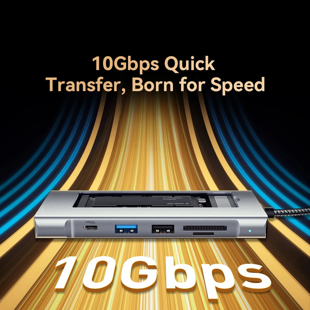 8-in-1 USB C Hub with Storage
