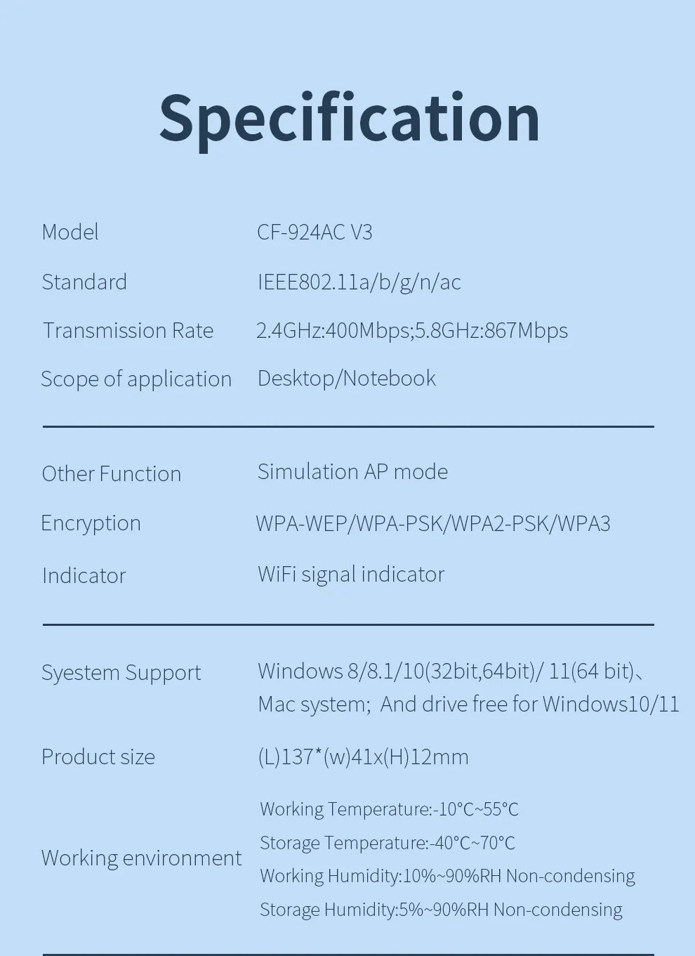 COMFAST 1300Mbps USB Wifi Adapter