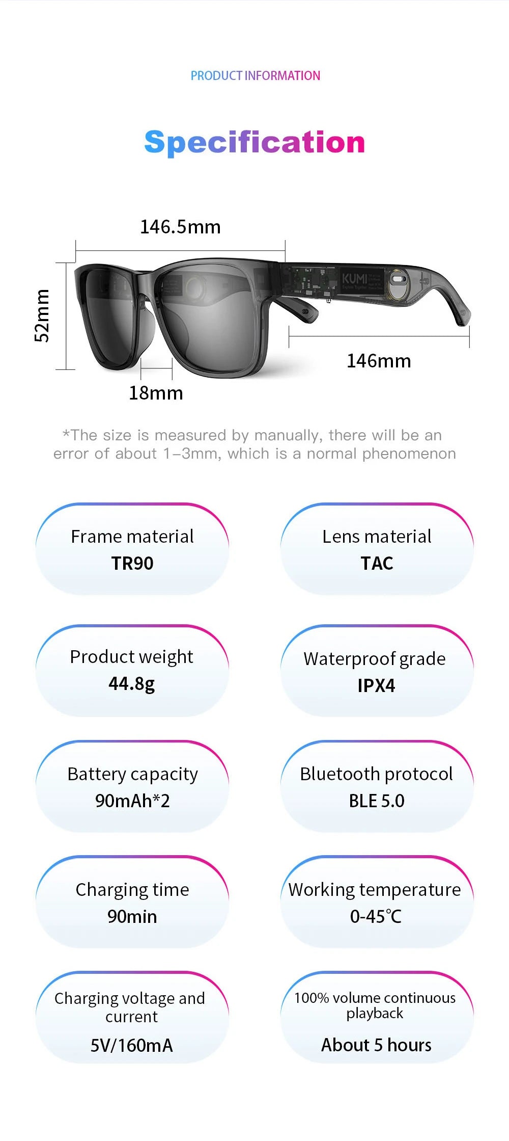 KUMI Meta V1 Smart Glasses