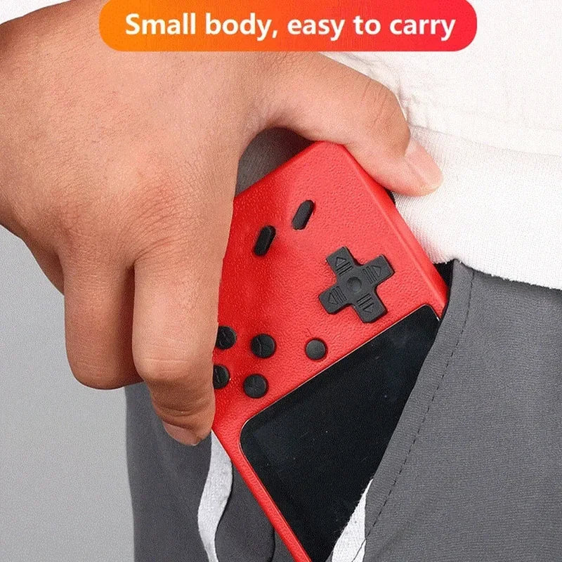 A Red Retro Children's Handheld Small Game Console