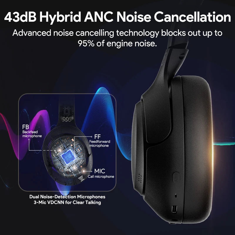QCY H3 ANC Wireless Headphones Bluetooth