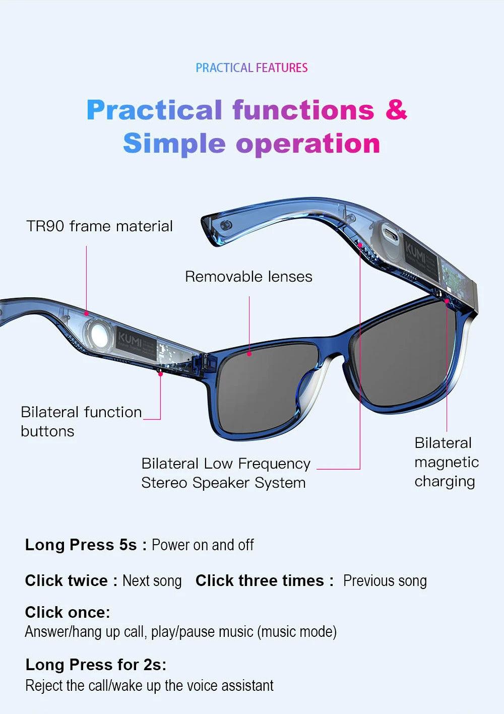 KUMI Meta V1 Smart Glasses