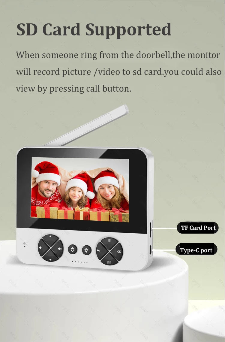 Mirixi Wireless 4.3 Inch IPS Video Doorbell with Camera