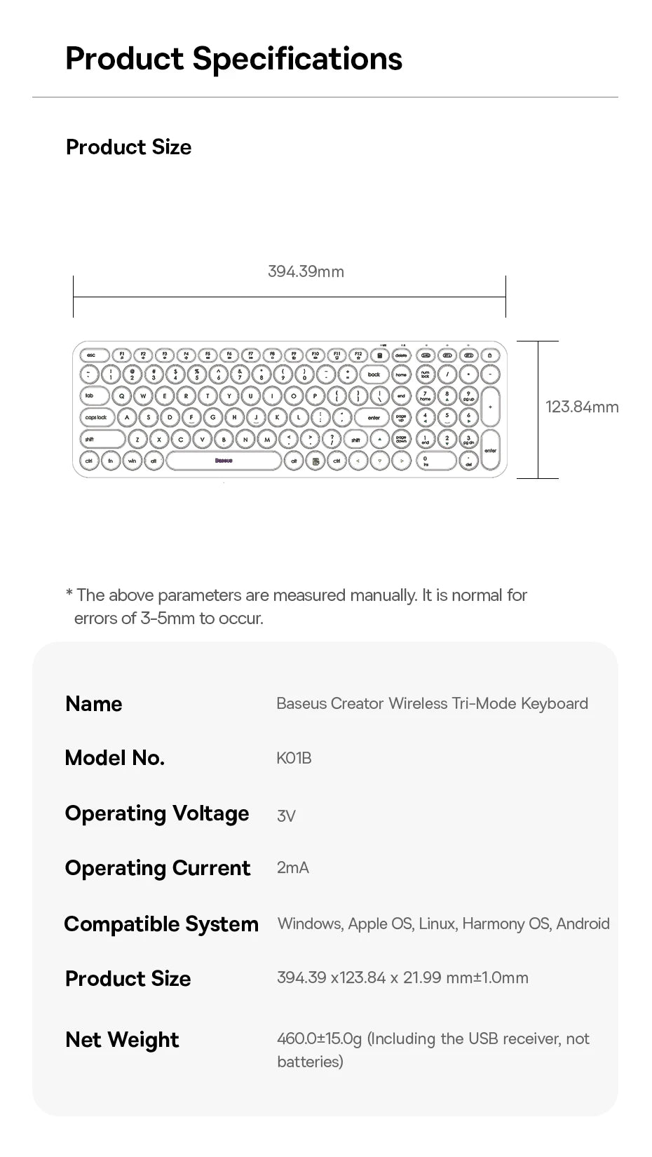 Baseus Wireless Keyboard
