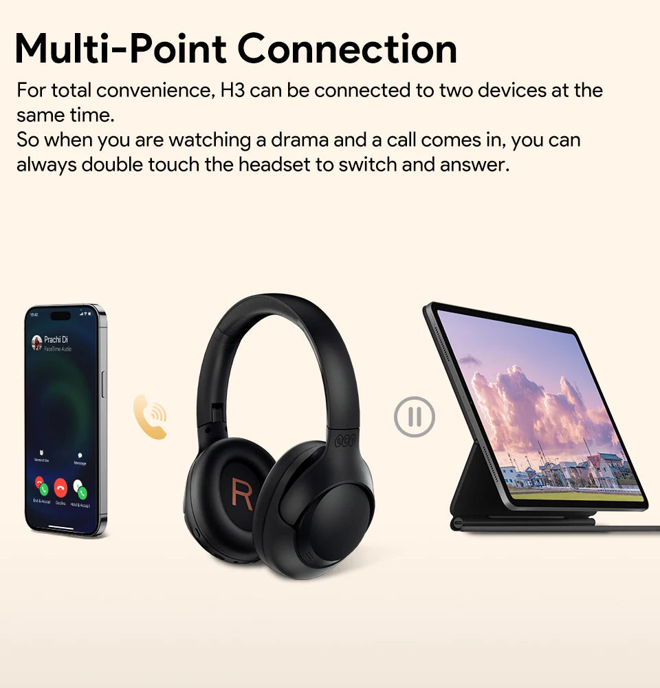 QCY H3 ANC Wireless Headphones Bluetooth