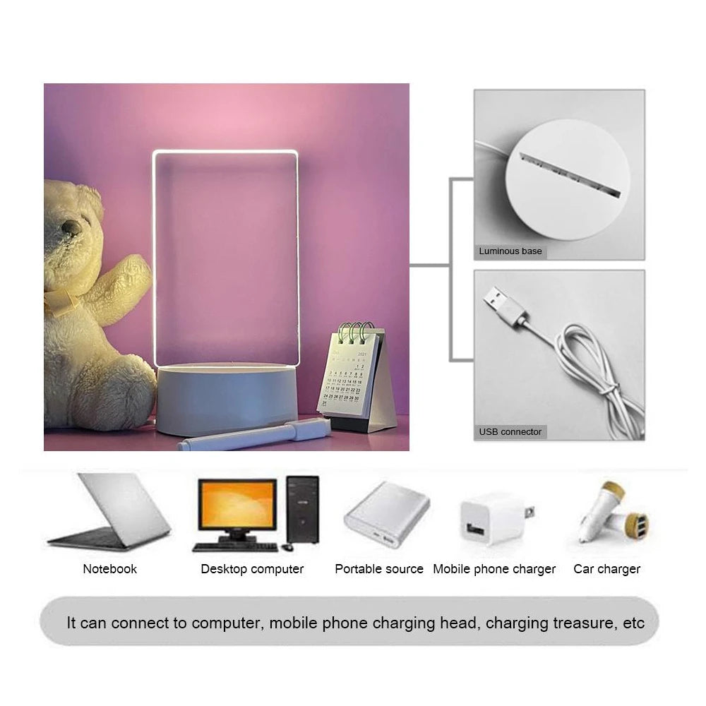 Transparent Luminous LED Night Vision Writing Board