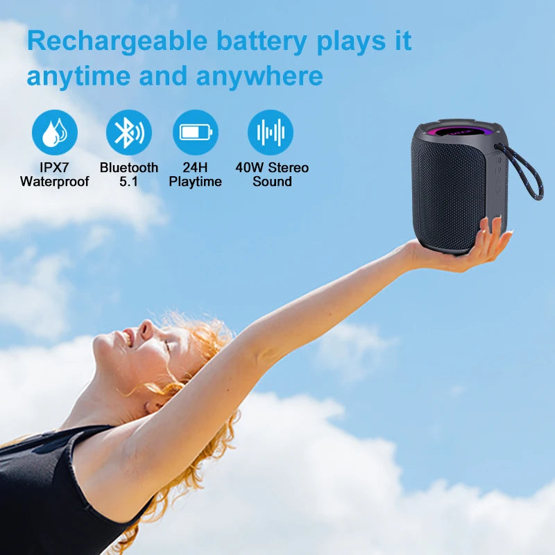40W Portable Bluetooth Speaker 360 Degree