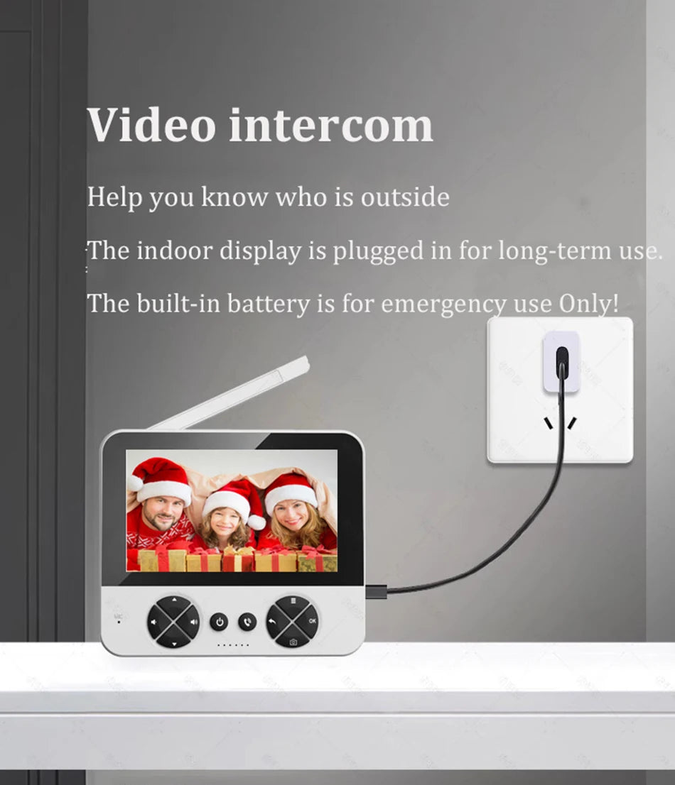 Mirixi Wireless 4.3 Inch IPS Video Doorbell with Camera