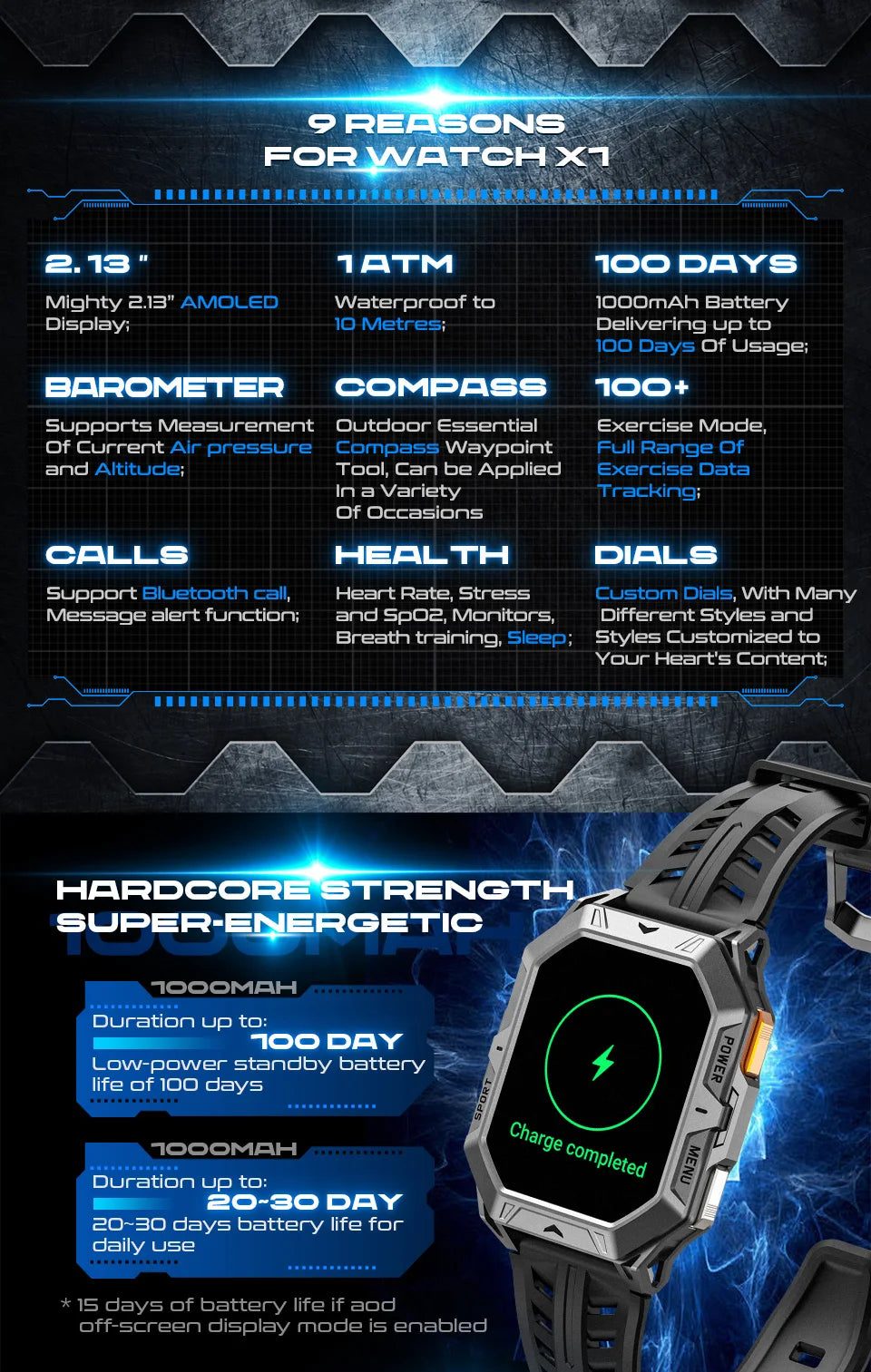 AMOLED Screen Men's Smartwatch