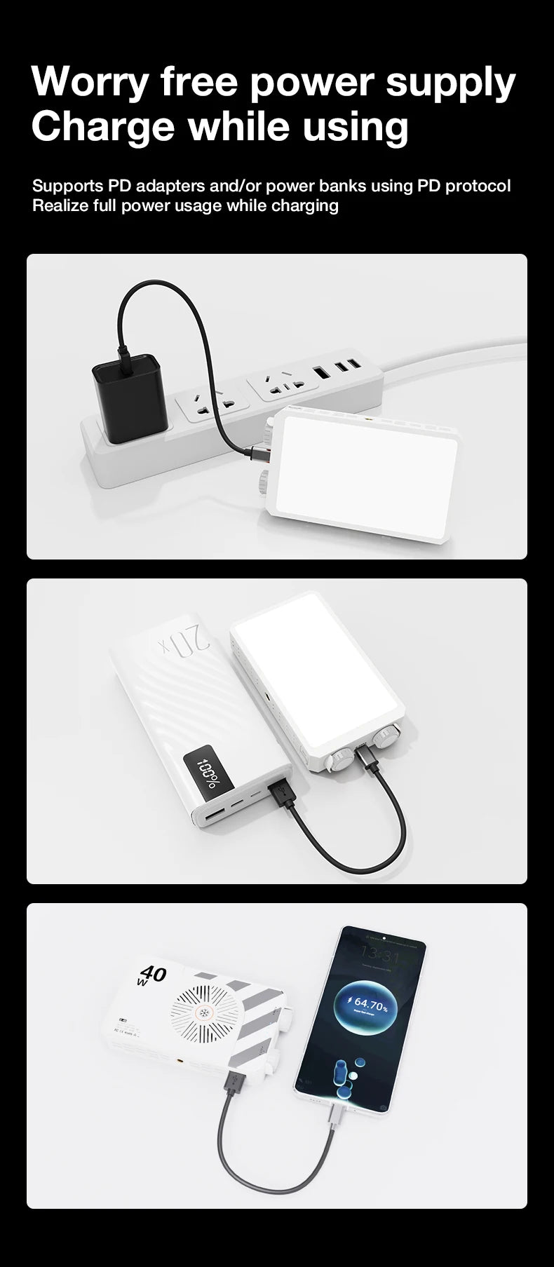 Video Light 40W Portable Cam Light