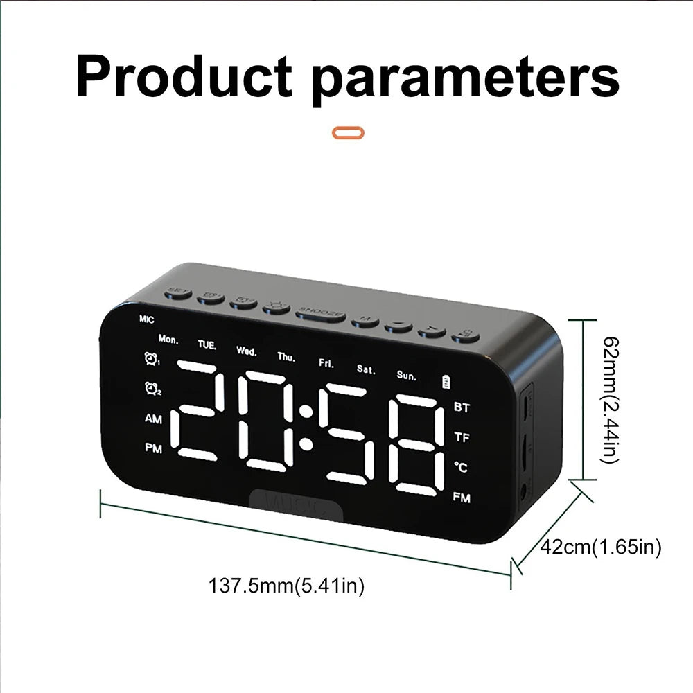 Bluetooth Speaker FM Radio With Alarm Clock