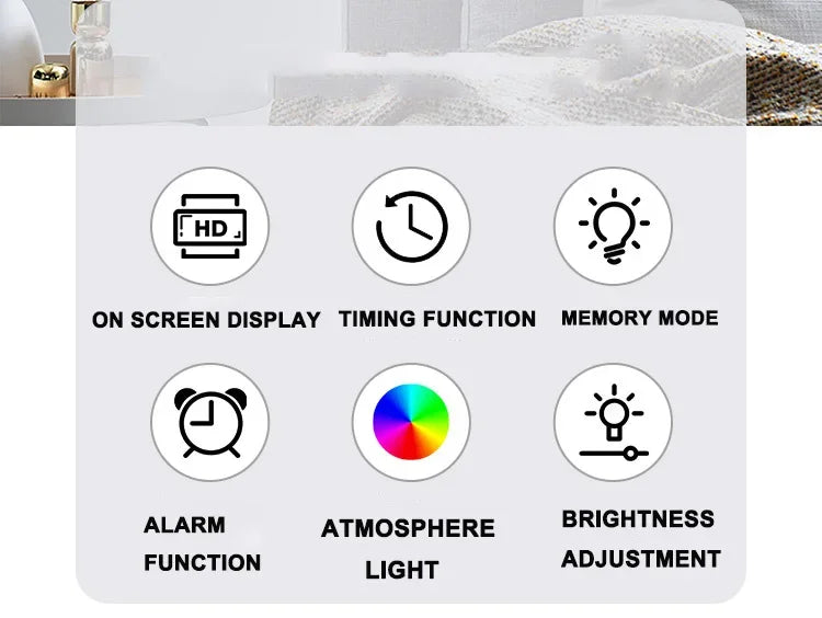 LED Digital Wall Clock Time Temperature Date Display