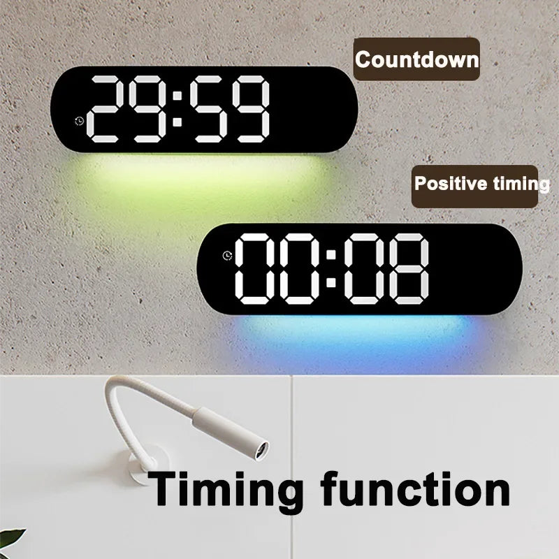 LED Digital Wall Clock Time Temperature Date Display