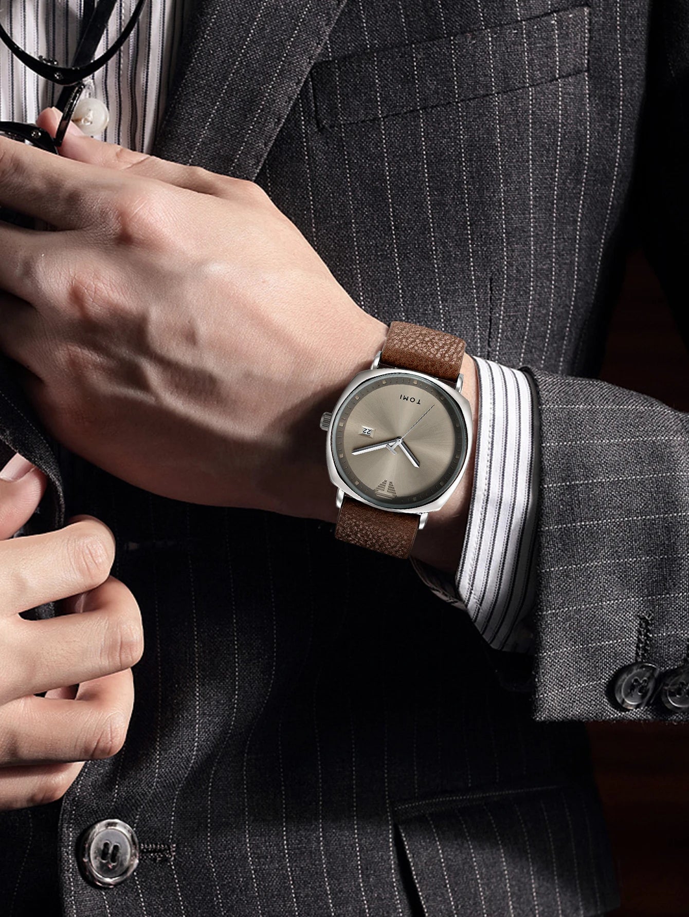 TOMI New 2PCS Luxury Business Men Watch