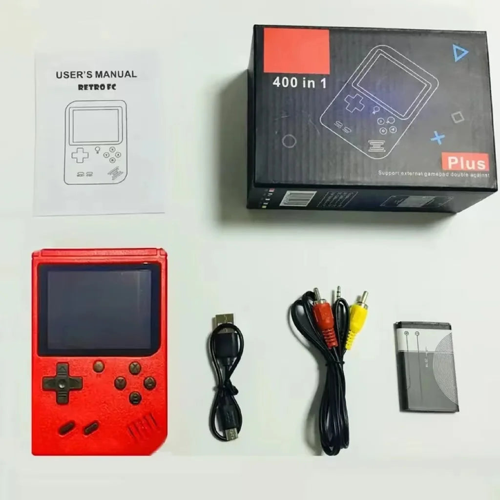 A Red Retro Children's Handheld Small Game Console