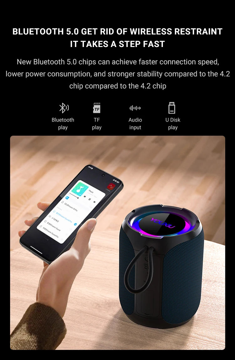 40W Portable Bluetooth Speaker 360 Degree