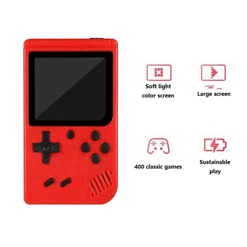 A Red Retro Children's Handheld Small Game Console