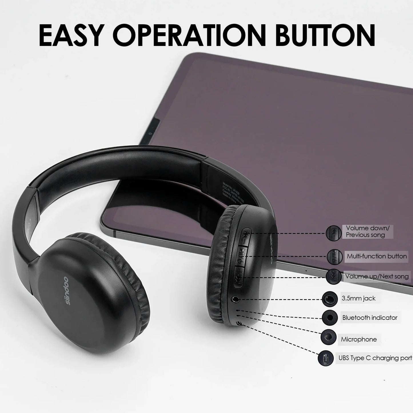 Siindoo JH-928 Wireless Bluetooth Headphones