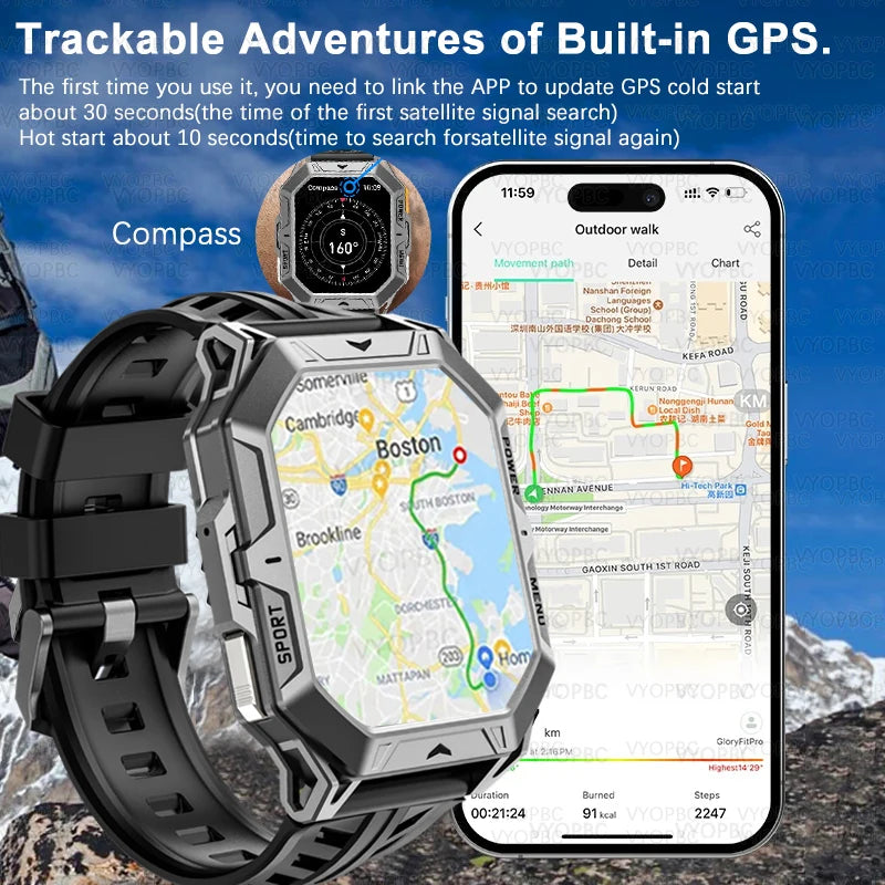 AMOLED Screen Men's Smartwatch