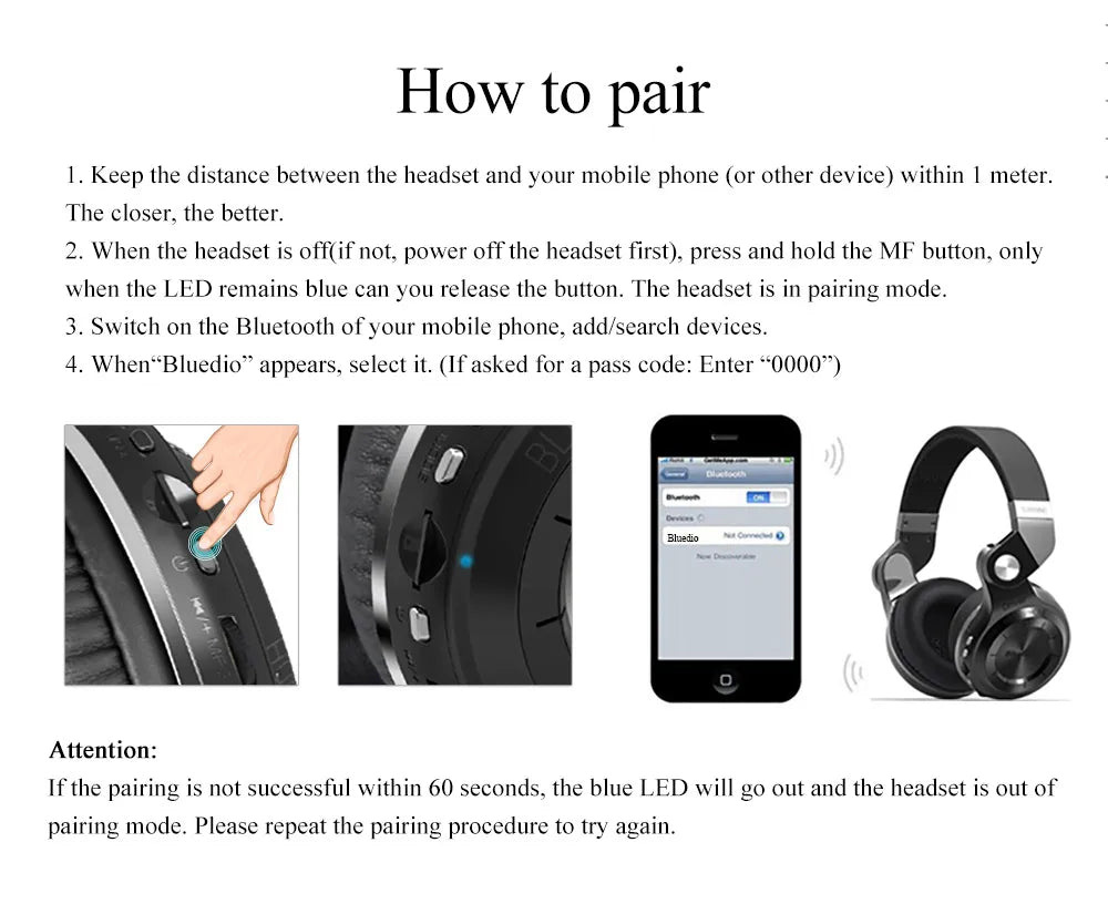 Bluedio T2+ Bluetooth Headphone