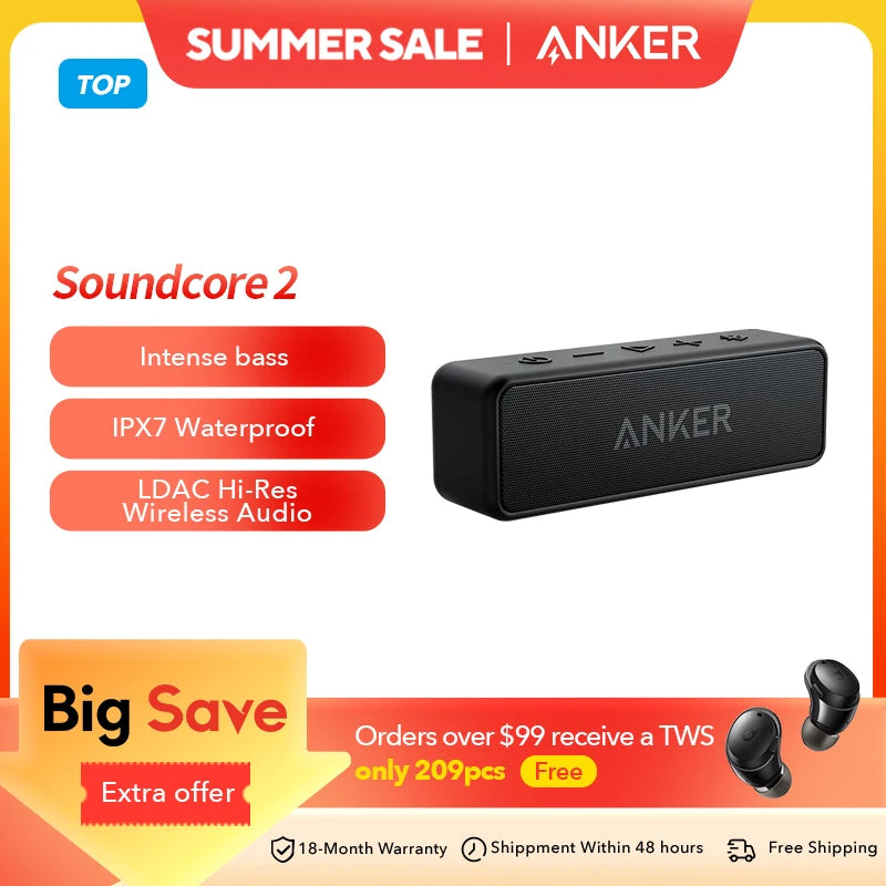 Anker Soundcore 2 Portable Wireless Bluetooth Speaker