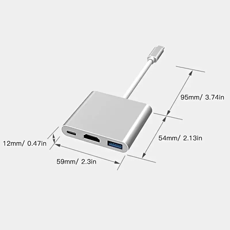 Type C To HDMI 3 in 1 USB Cable Converter