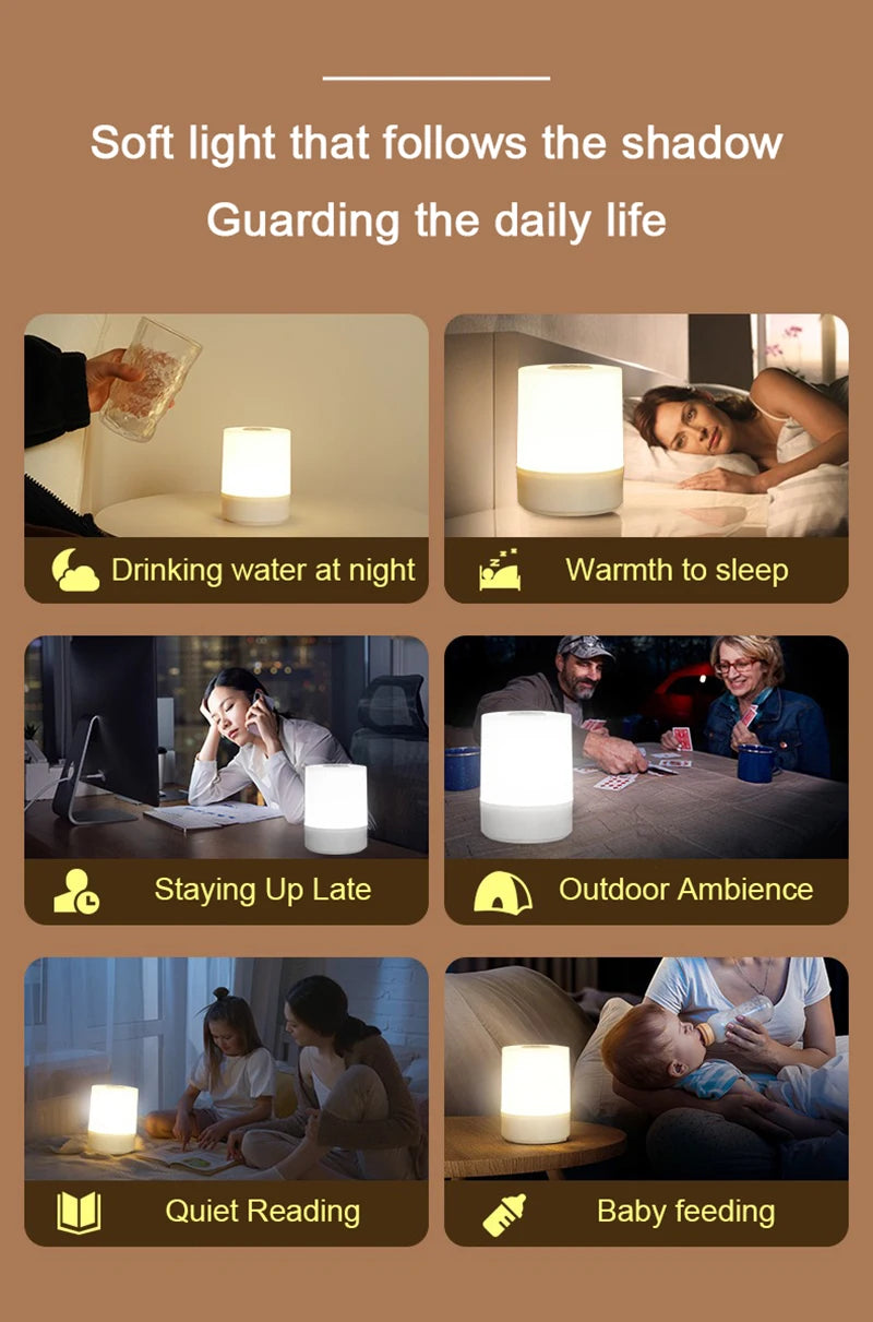 Bedside Led Night Vision Dimmable Table Lamps