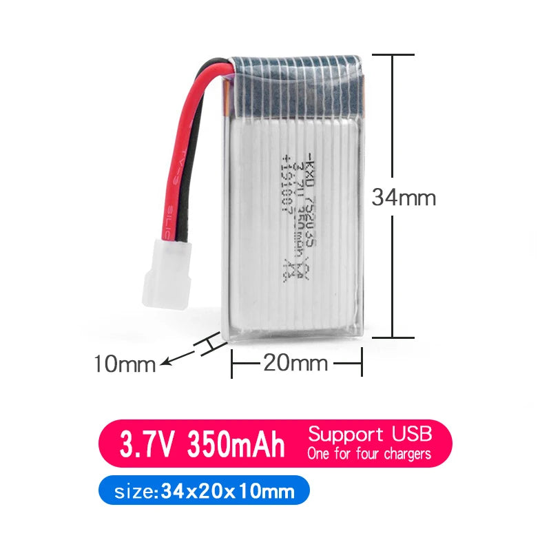 3.7V 160mAh 250mAh 300mAh 500mAh RC Palne Rechargeable lipo Battery for Remote Control FX620 FX820 F22 SU57 Mige530 Airplanes