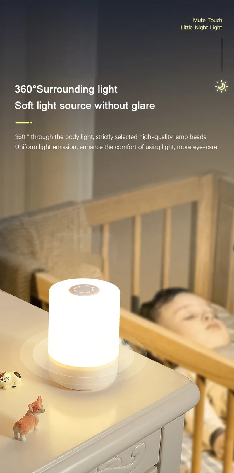 Bedside Led Night Vision Dimmable Table Lamps