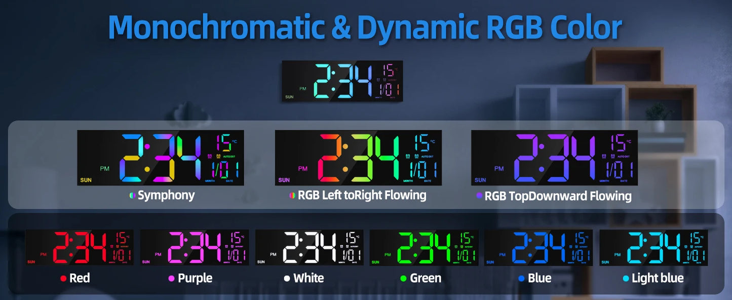 16.2'' Large Digital Wall Clock with Remote Control