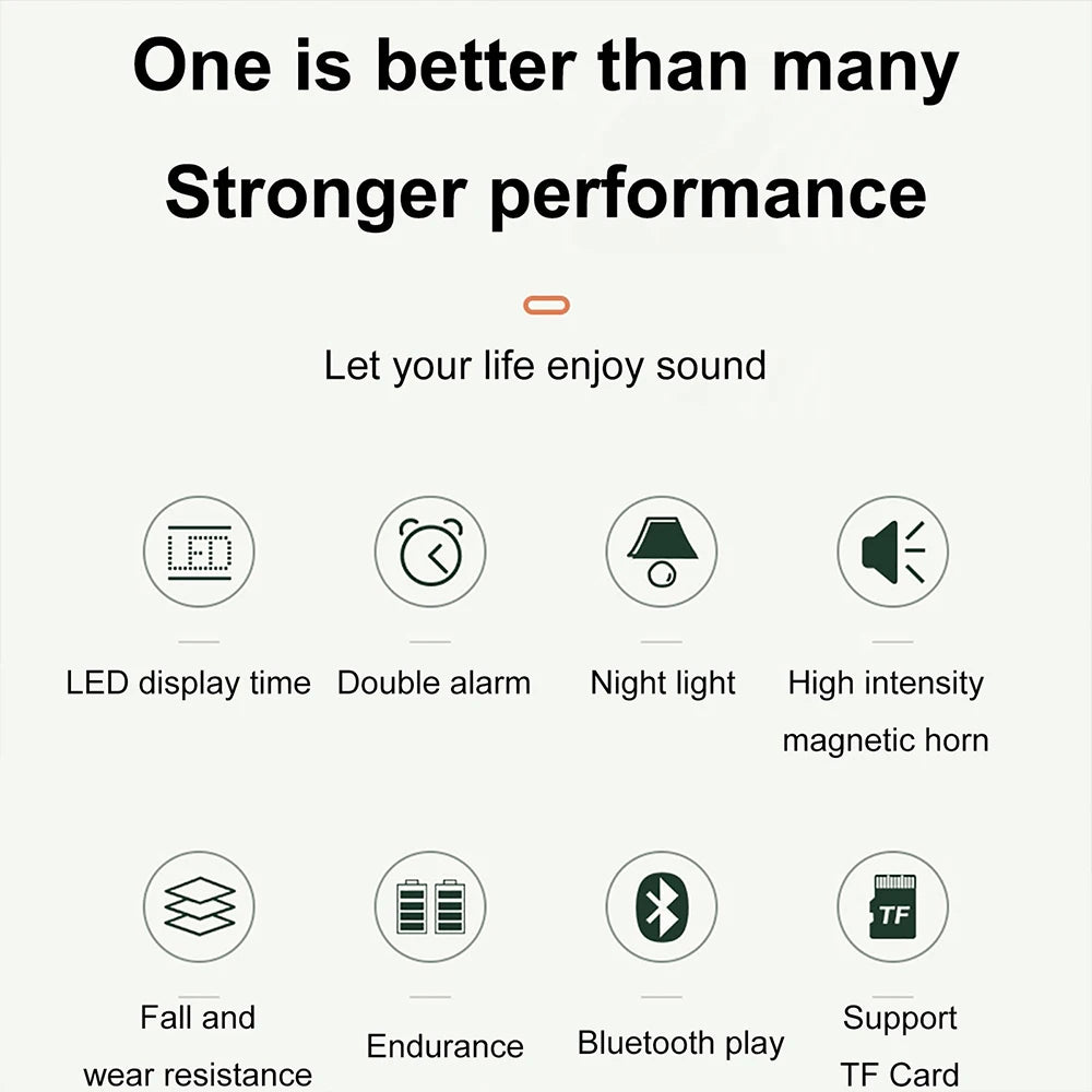 Bluetooth Speaker FM Radio With Alarm Clock