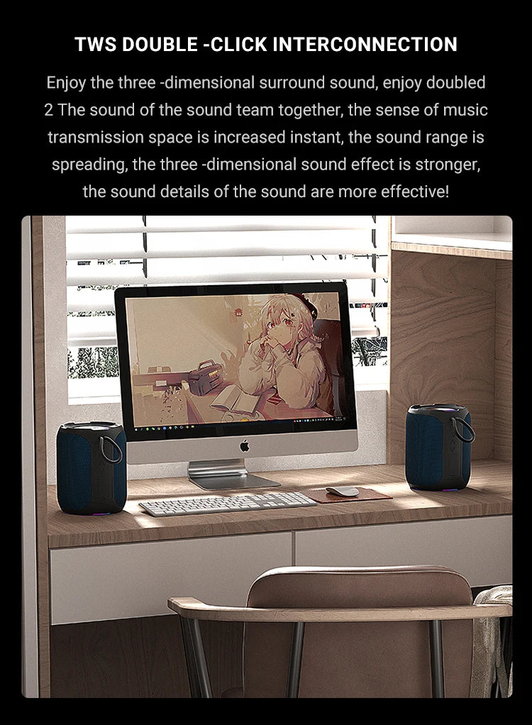 40W Portable Bluetooth Speaker 360 Degree