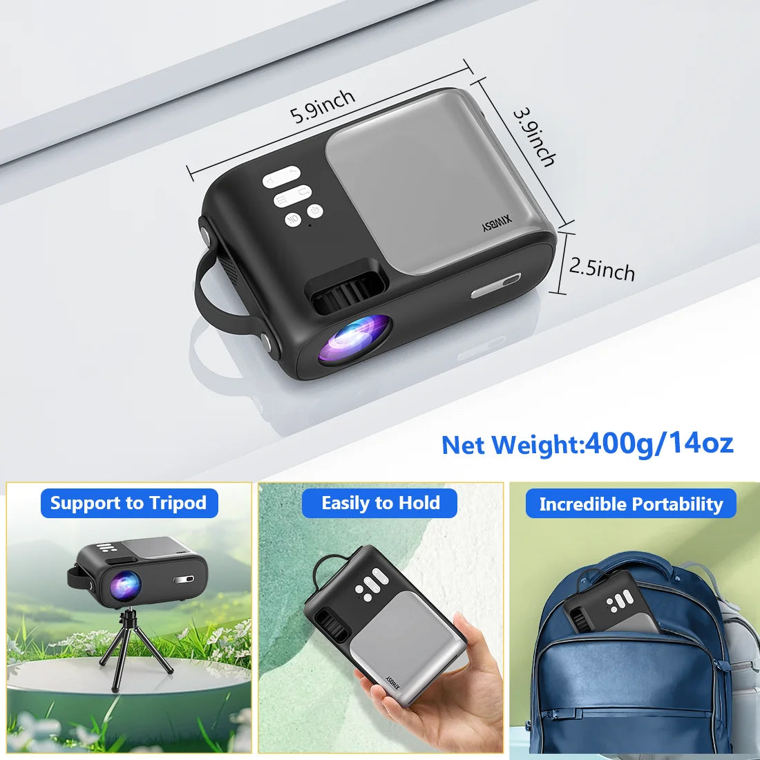 XIWSBY 12000Lumens Mini Android Projector