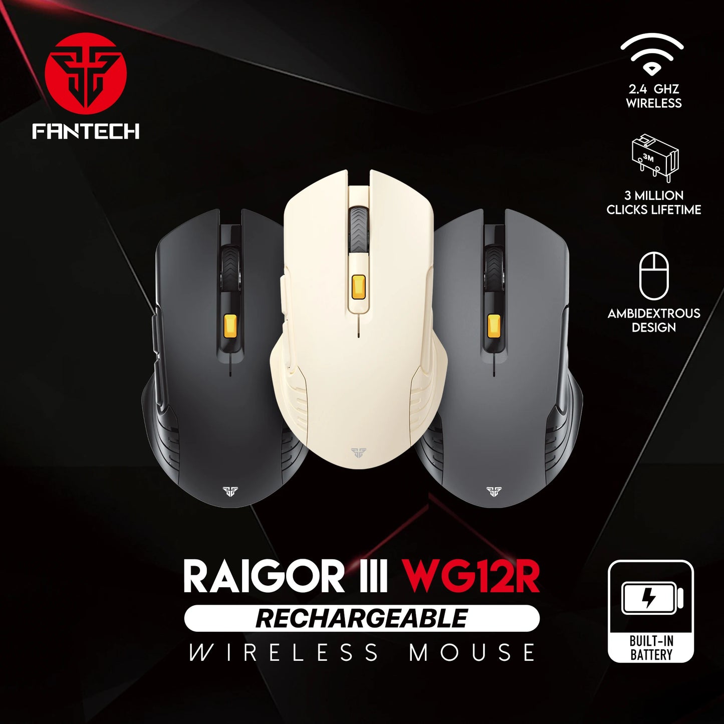 FANTECH RAIGOR III WG12R Wireless Mouse