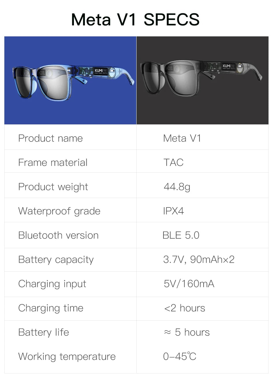 KUMI Meta V1 Smart Glasses