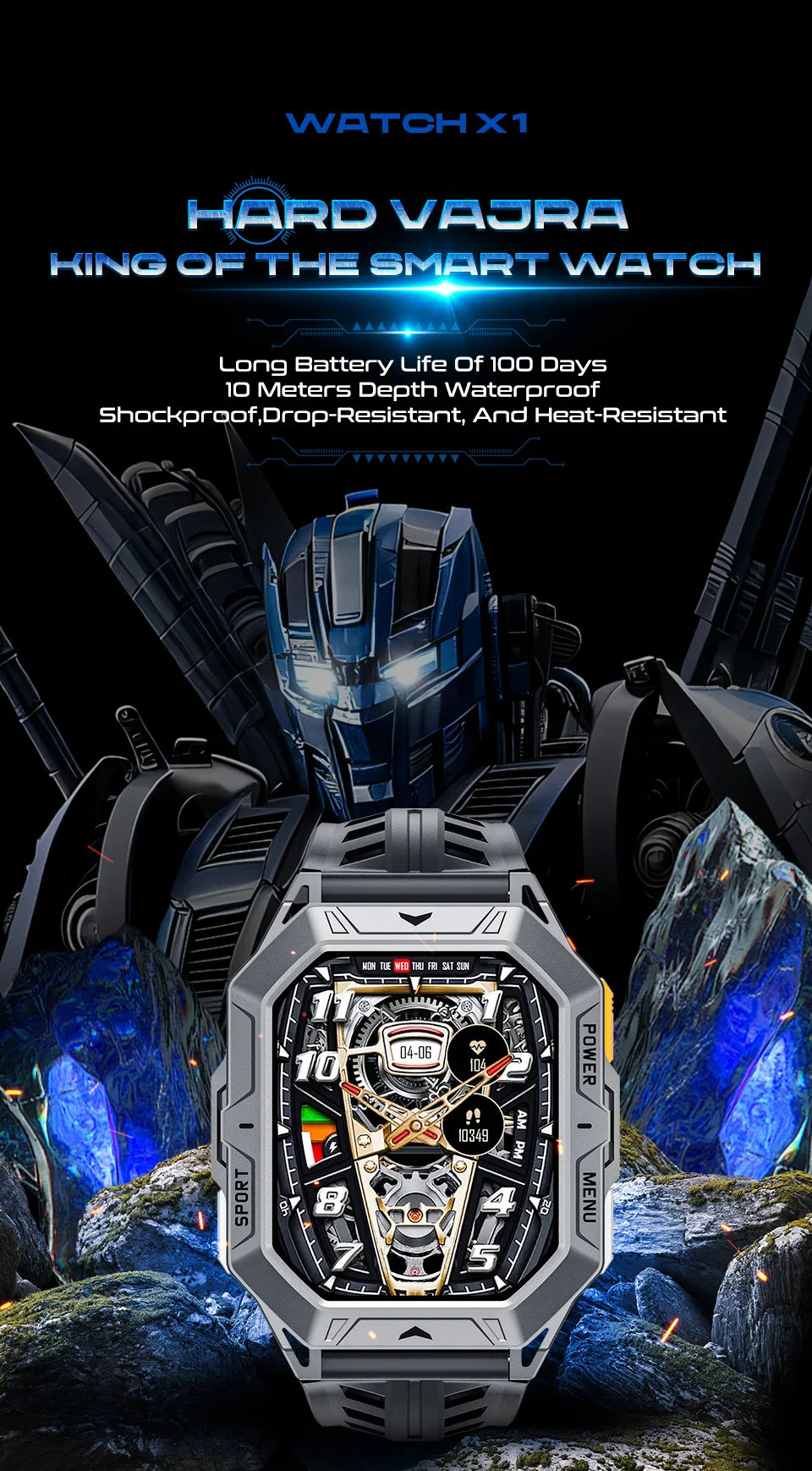 AMOLED Screen Men's Smartwatch