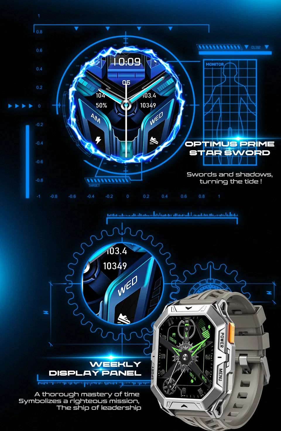 AMOLED Screen Men's Smartwatch