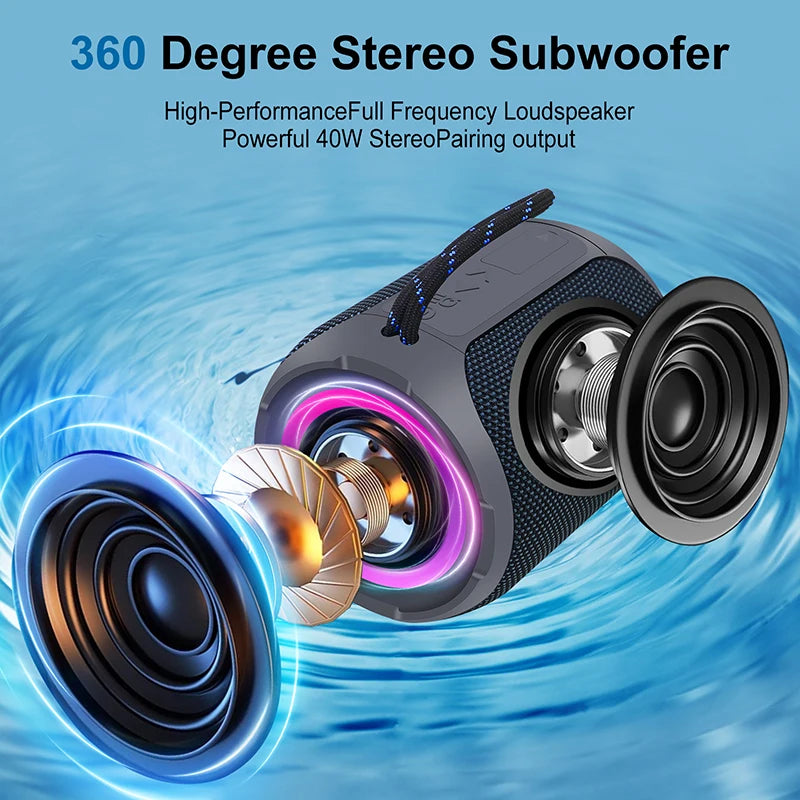 40W Portable Bluetooth Speaker 360 Degree