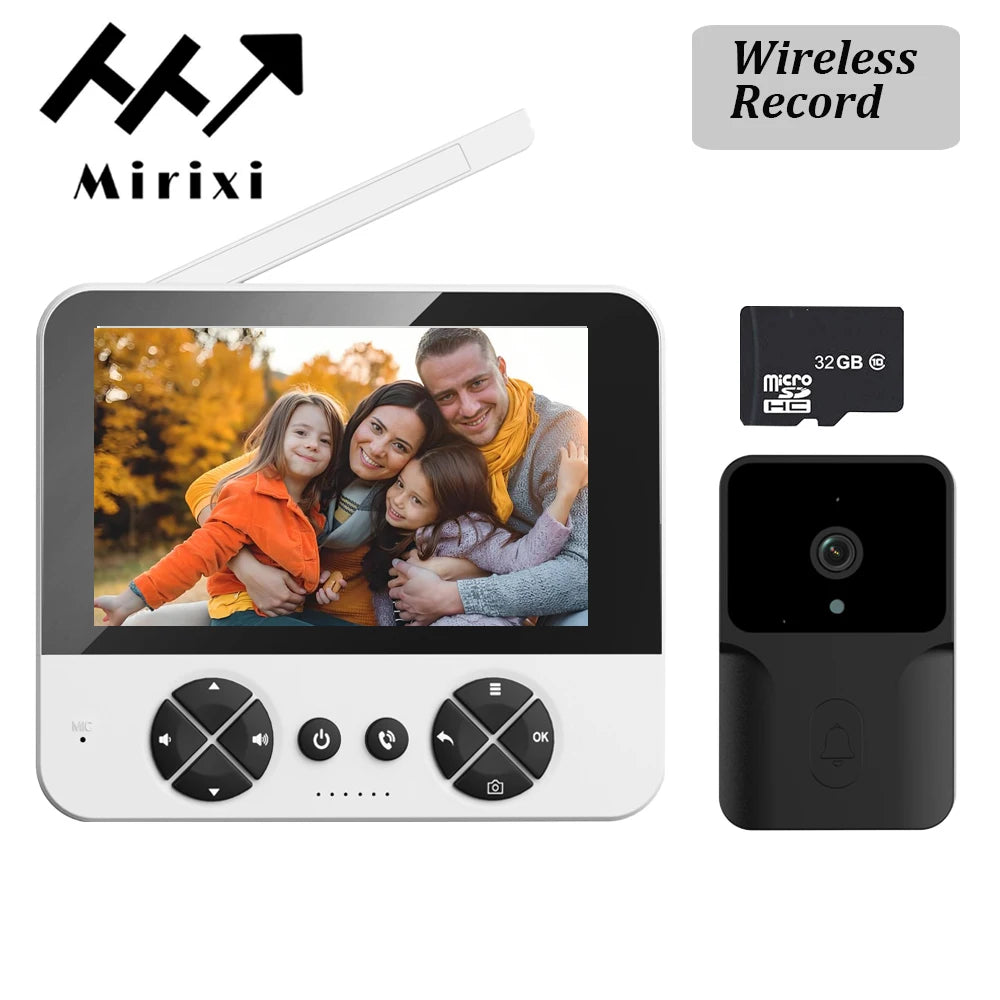 Mirixi Wireless 4.3 Inch IPS Video Doorbell with Camera