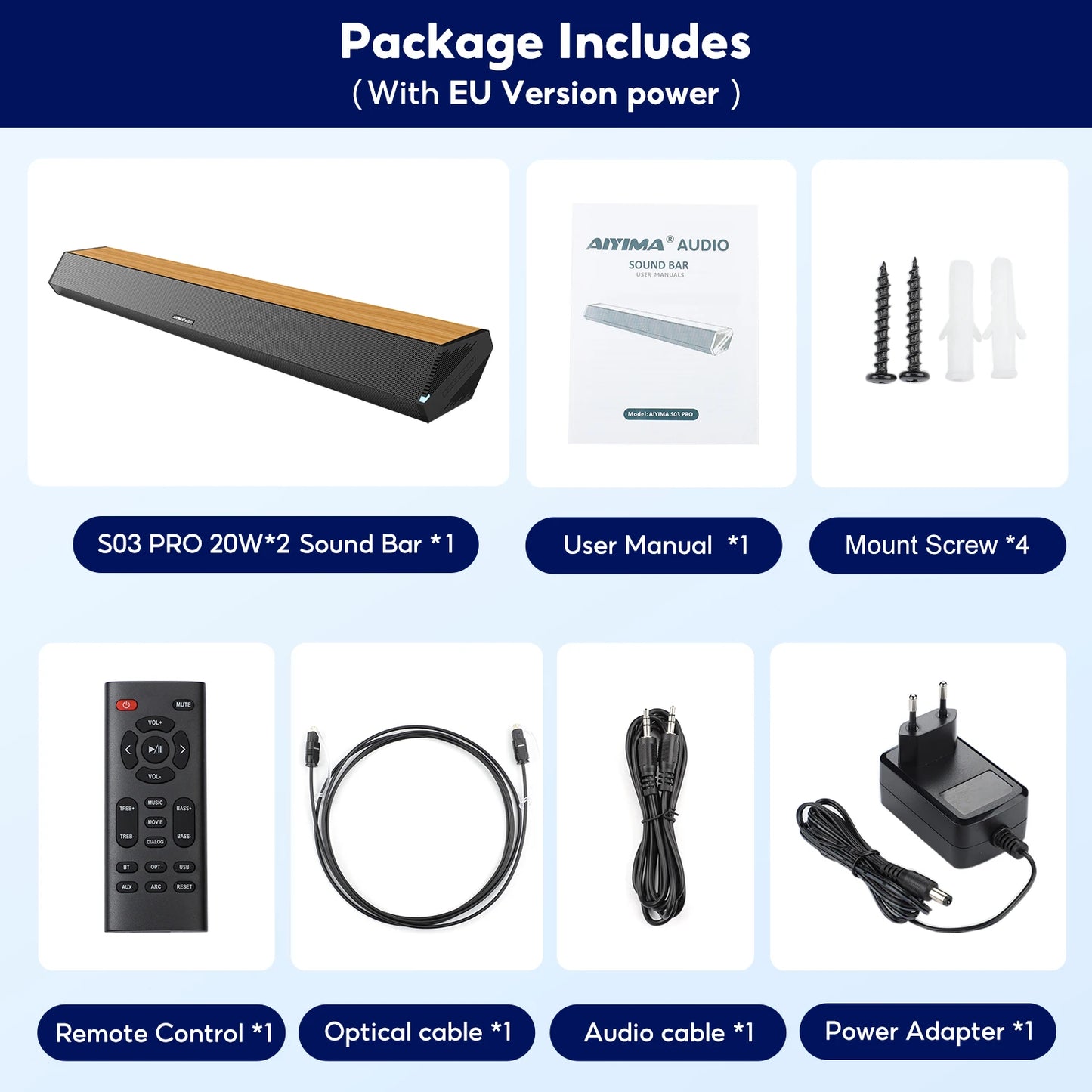AIYIMA S03pro Wireless Soundbar