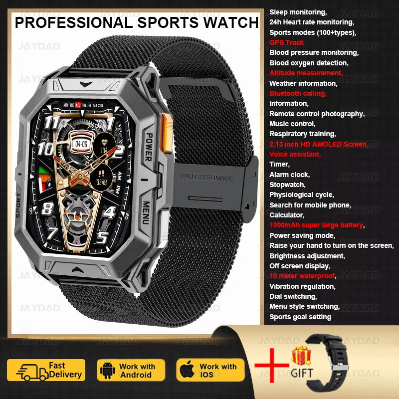 AMOLED Screen Men's Smartwatch