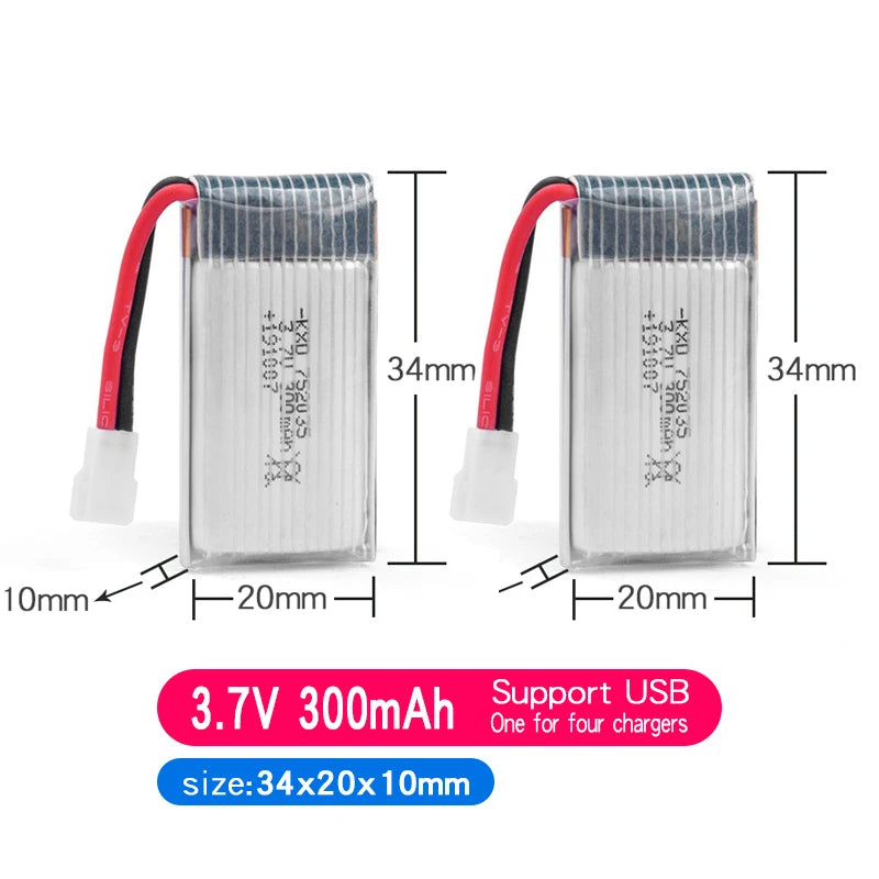 3.7V 160mAh 250mAh 300mAh 500mAh RC Palne Rechargeable lipo Battery for Remote Control FX620 FX820 F22 SU57 Mige530 Airplanes