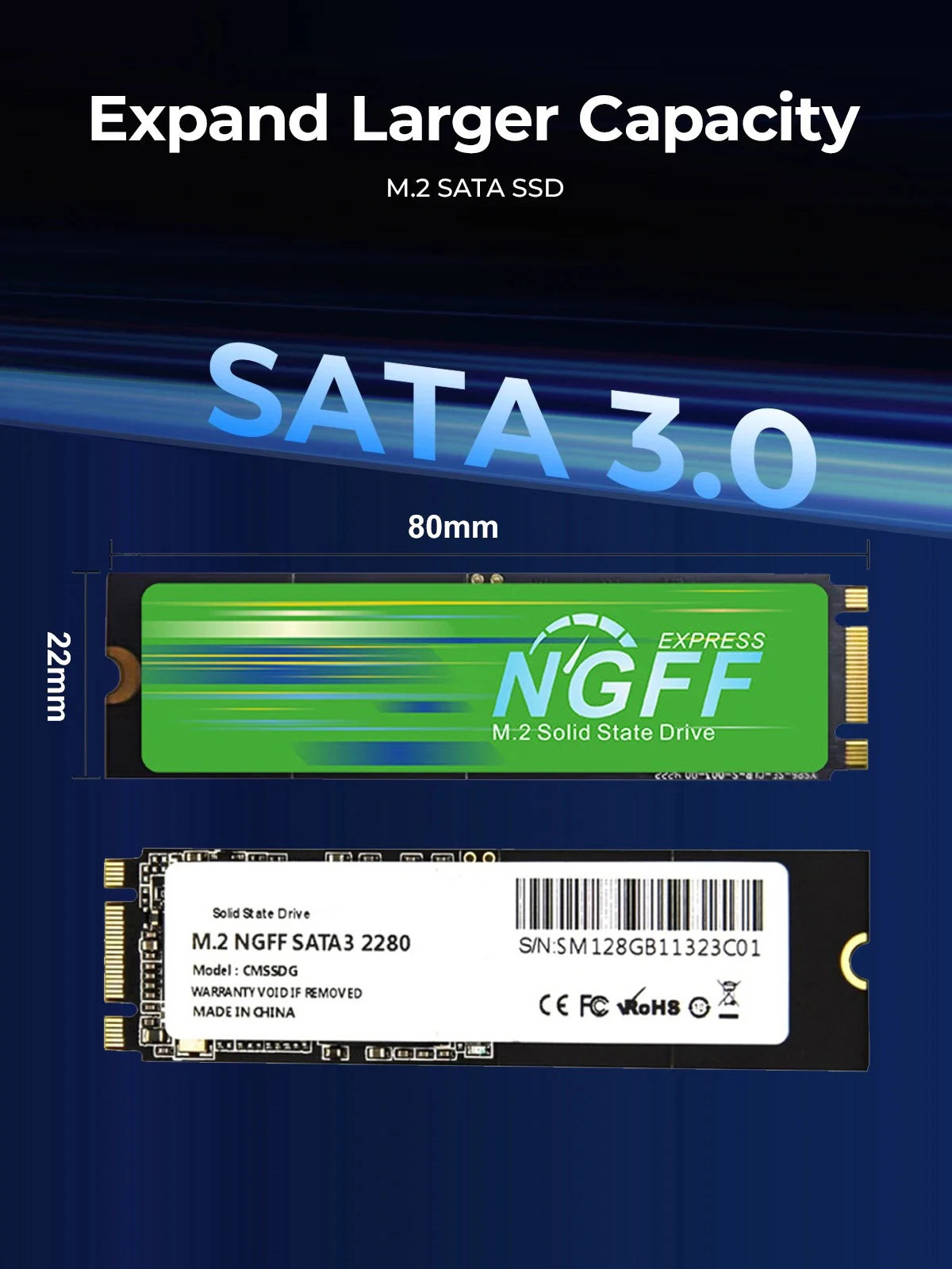 256GB M.2 NVMe SATA SSD