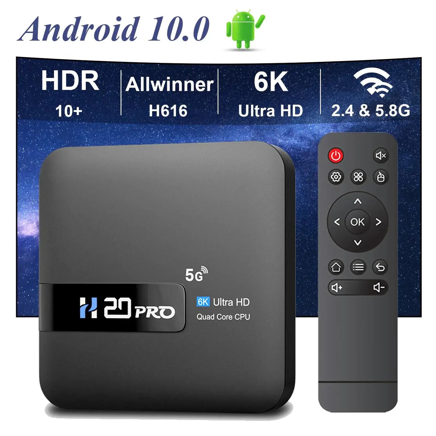 H20PRO Smart Android 10 TV Box